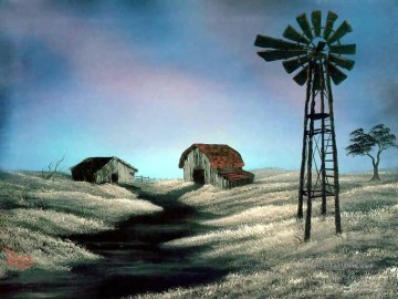  paysage - le moulin à vent Bob Ross freehand paysages